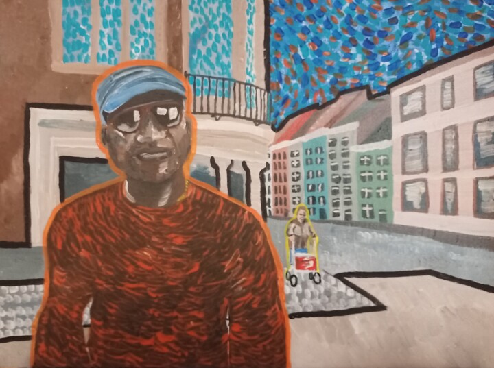 "Le beau gosse" başlıklı Tablo Karel Liefooghe tarafından, Orijinal sanat, Akrilik