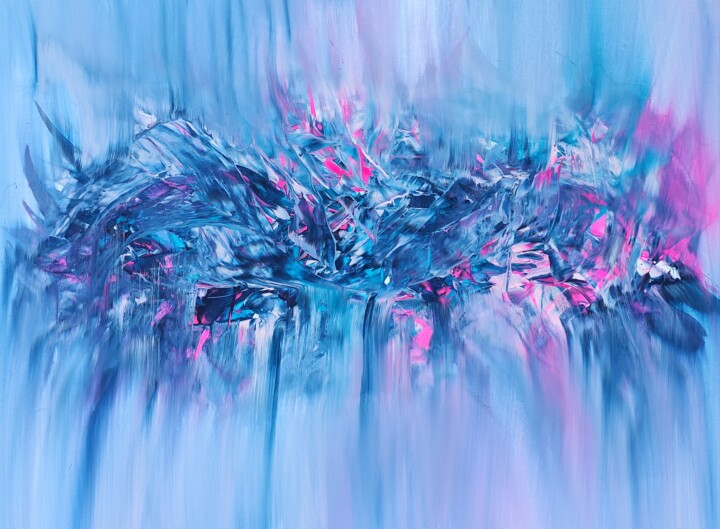 Pintura intitulada "Lion's cry" por Veartci, Obras de arte originais, Acrílico Montado em Painel de madeira