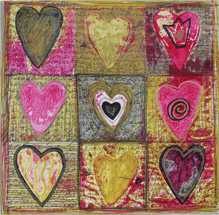 Peinture intitulée "Amour, paix 1" par Nathalia Chipilova, Œuvre d'art originale, Acrylique