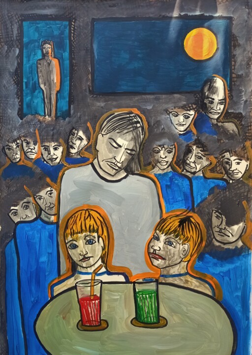 Painting titled "Menthe a l'eau er j…" by Karel Liefooghe, Original Artwork, Acrylic Mounted on Wood Panel