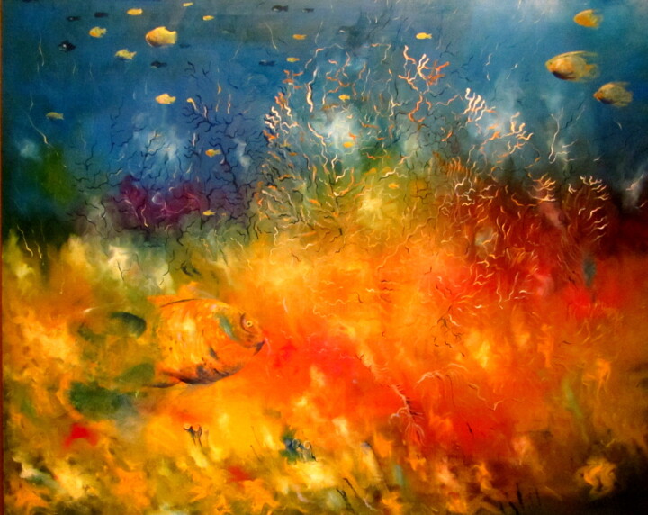 Malerei mit dem Titel "Caribs" von Tatjana Gurbo, Original-Kunstwerk, Öl