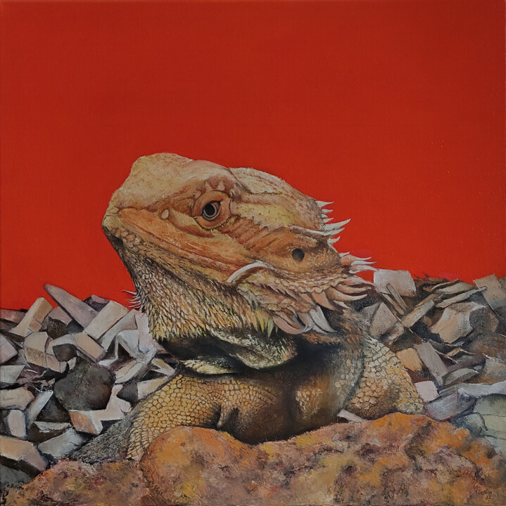 Iguana 绘画, 23.6x23.6 in