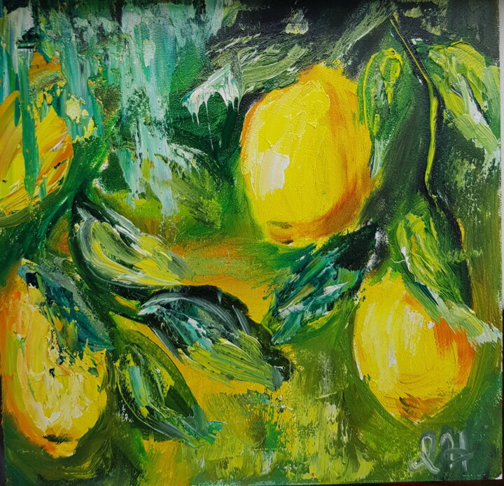 Schilderij getiteld "Lemon tree" door Ivelina Hrytsylo, Origineel Kunstwerk, Olie