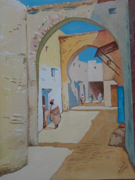 porte d'entrée du marché Drawing, 15.8x7.9 in