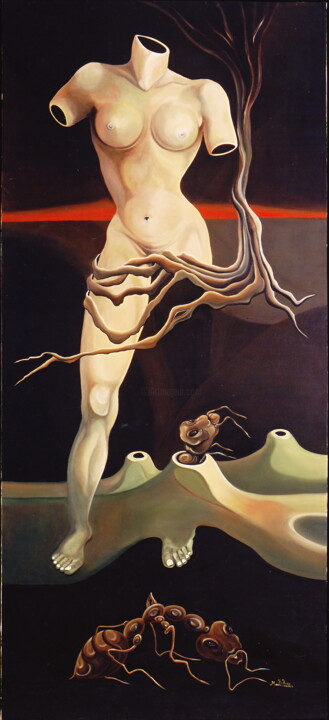 Schilderij getiteld "Πρελούδιο" door Lilian Manolakaki (lm artist), Origineel Kunstwerk, Olie