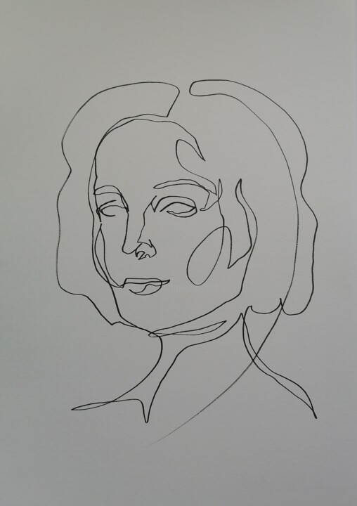 Portrait d'une femme 图画, 11.7x8.3 in