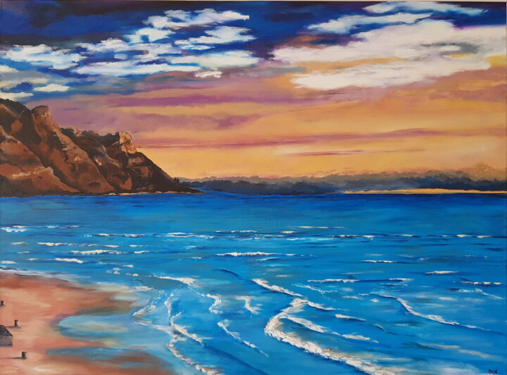 Peinture intitulée "Strand to Gordons B…" par Sue Henry, Œuvre d'art originale, Acrylique Monté sur Châssis en bois
