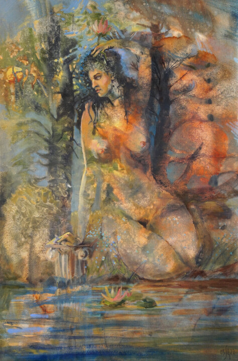 Waiting for Zephyr - original oil painting 绘画, 23.6x15.8 in