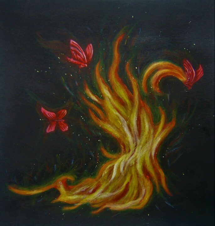 Se brûler les ailes 绘画, 9.5x9.1 in