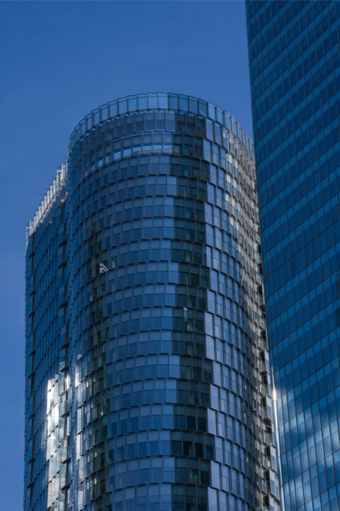 Photographie intitulée "Immeuble bleu" par Aurélien Comte, Œuvre d'art originale, Photographie argentique