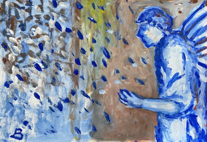 Der blaue Engel 绘画, 11.8x16.5 in