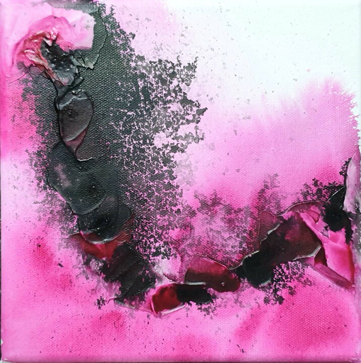 Peinture intitulée "Diptyque fushia" par Julie Verhague, Œuvre d'art originale, Acrylique Monté sur Châssis en bois