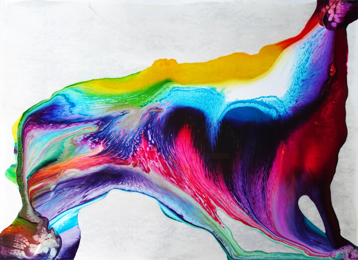 Greyhound 绘画, 22.4x28.7 in