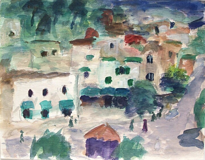 Morocco, Azrou 绘画, 13.8x17.3 in