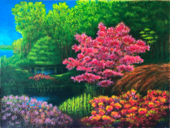 Arbre rose 绘画, 11.8x15.8 in