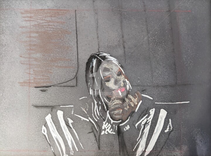 Femme à la cigarette 图画, 7.1x8.7 in