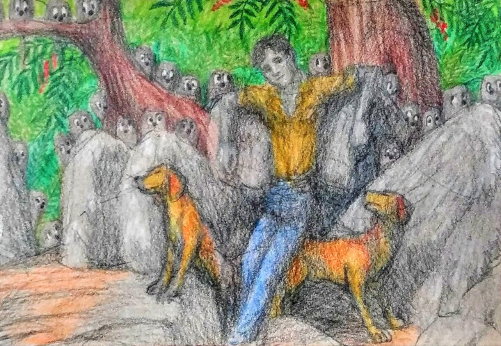 Things that Make Sounds in the Night in the Forest 图画, 6x8 in