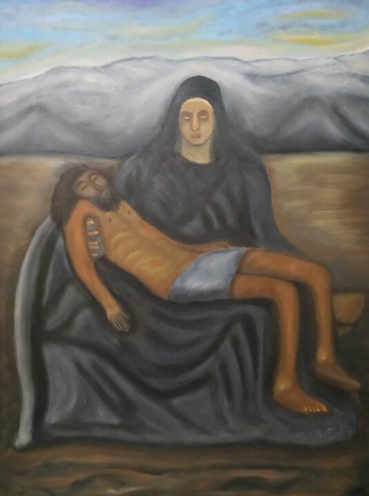 Pietá - Releitura 绘画, 39.4x27.6 in