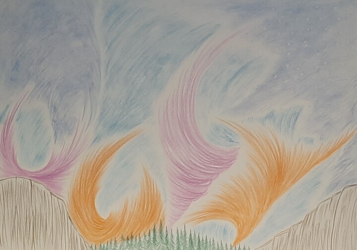 phénomènes célestes dans les montagnes 图画, 11.8x16.5 in