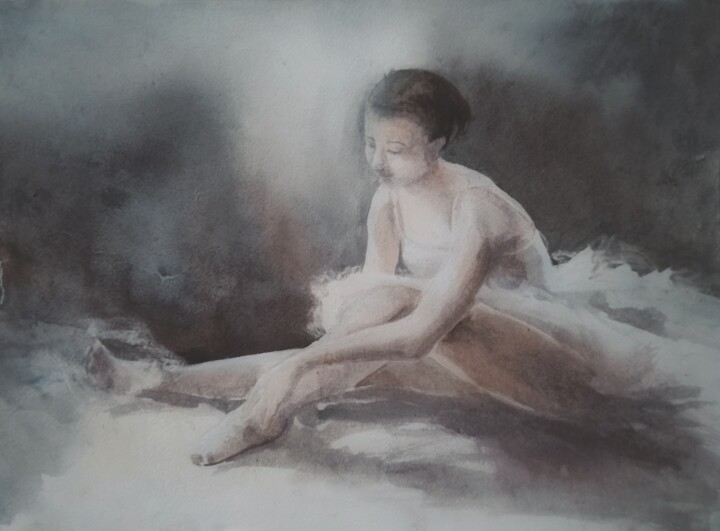 Приятная усталость 绘画, 11.4x15.8 in
