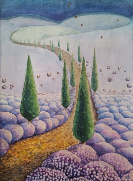 Дорога к волшебству 绘画, 16.1x11.4 in