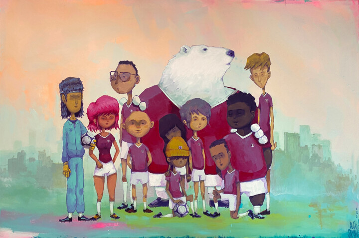 The suburban soccer team 绘画, 31.5x47.2 in