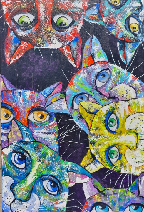 Cats 绘画, 39.4x23.6 in