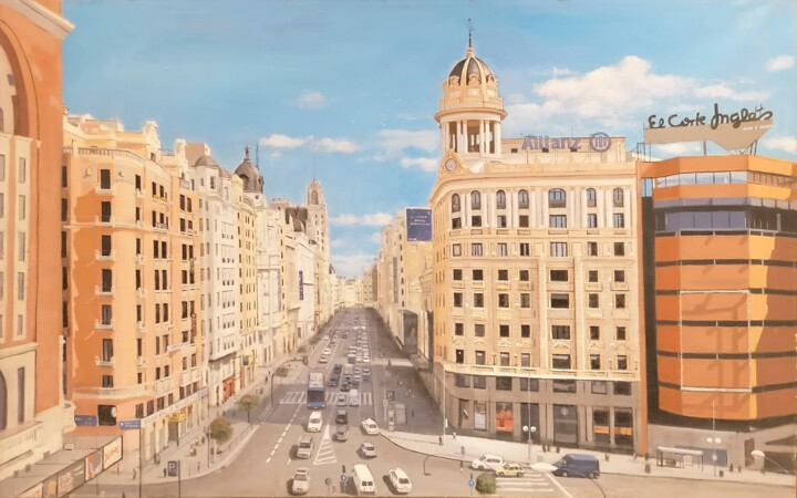 Painting titled "Looking at Callao" by Borja Isbert, Original Artwork, Oil