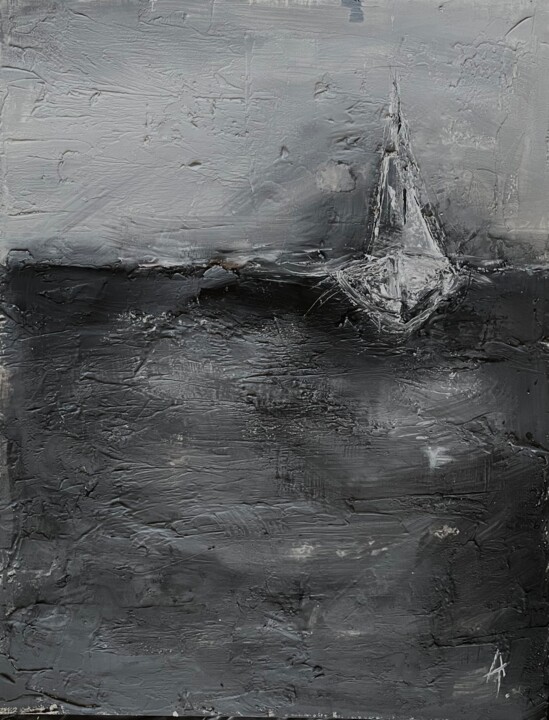Ship 绘画, 35.4x27.6 in