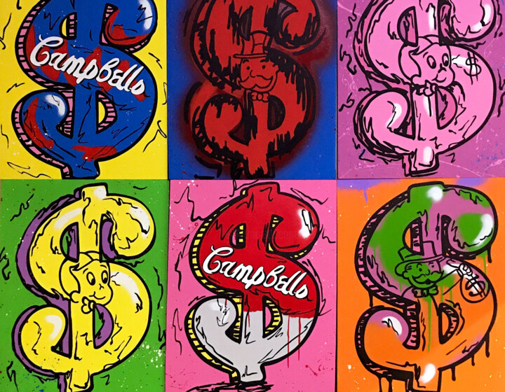 "Dollar Signs Editio…" başlıklı Tablo Pieri Gallery (Pieri) tarafından, Orijinal sanat, Akrilik Ahşap Sedye çerçevesi üzerin…