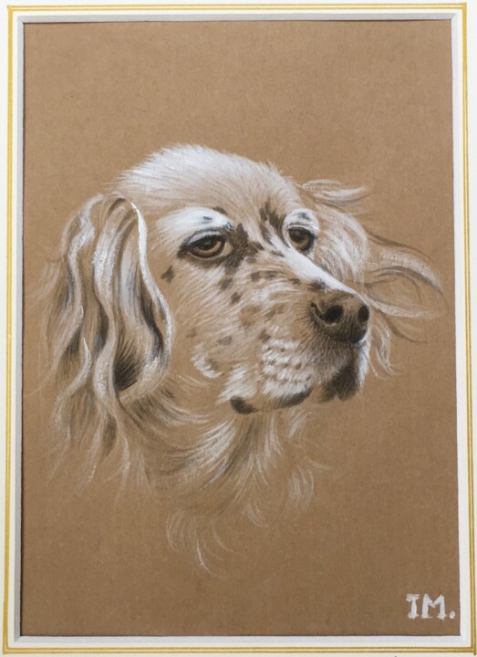 Peinture intitulée "Setter anglais 22" par Isabelle Molinard, Œuvre d'art originale, Aquarelle