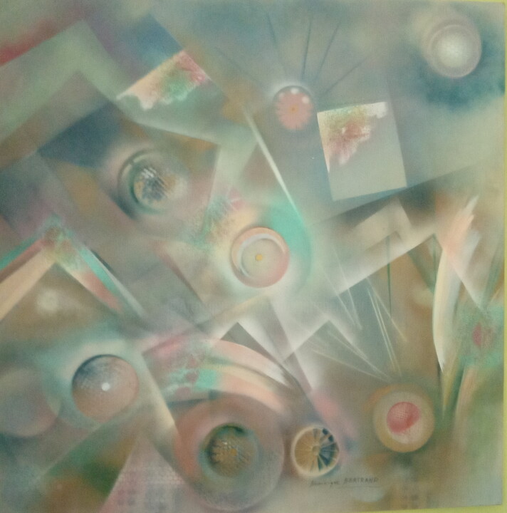 Peinture intitulée "Messages dans l'esp…" par Dominique Bertrand, Œuvre d'art originale, Acrylique Monté sur Châssis en bois
