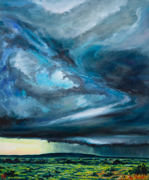 Rain In The Desert 绘画, 35.4x29.5 in