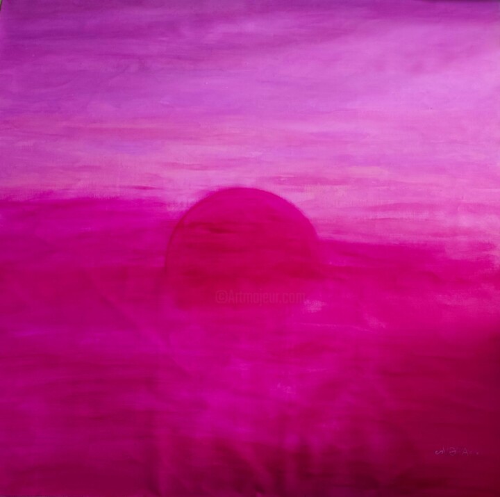 제목이 "Hope. Red Sun in pi…"인 미술작품 Vafa Majidli로, 원작, 아크릴