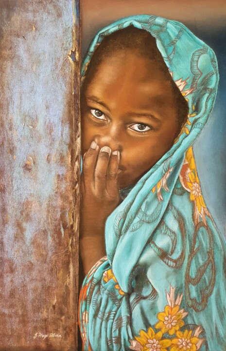 Turquoise Africaine 绘画, 31.5x23.6 in