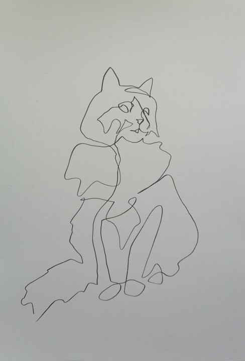 Cat 图画, 11.7x8.3 in