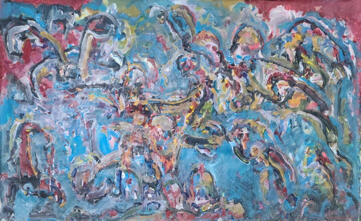Clash in Donbas 绘画, 36x64 in
