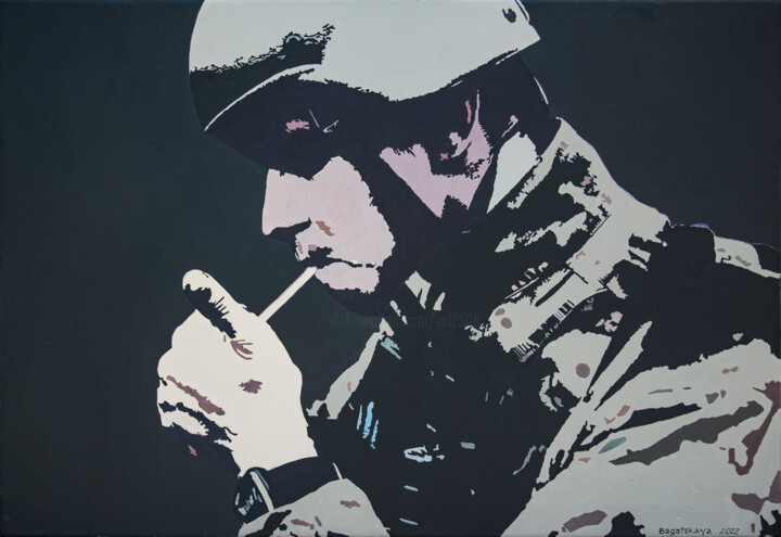 "Smoke Break..." Please support the Ukrainian artist. 绘画, 21.7x31.5 in