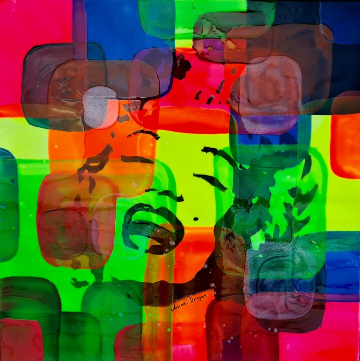 Marilyn Monroe abstract happiness 绘画, 31.5x31.5 in