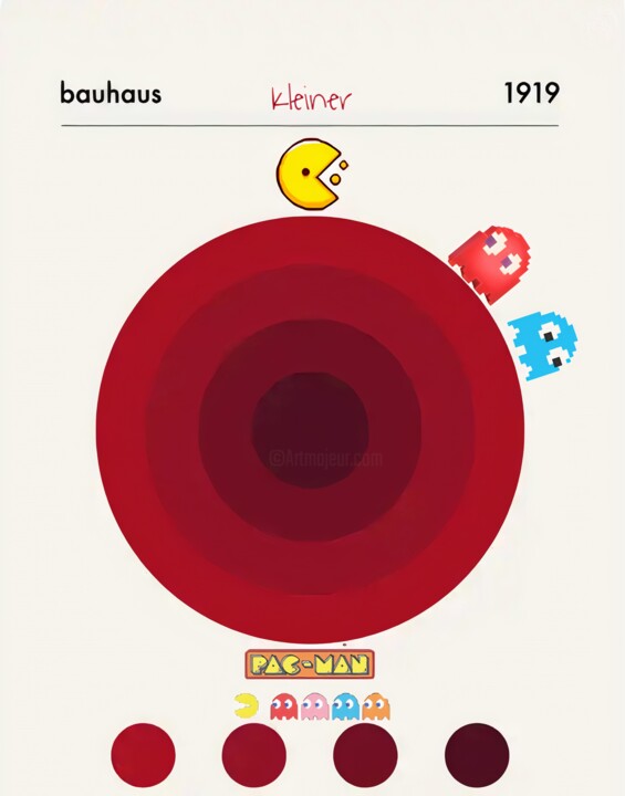pacman bauhaus 绘画, 31.5x23.6 in