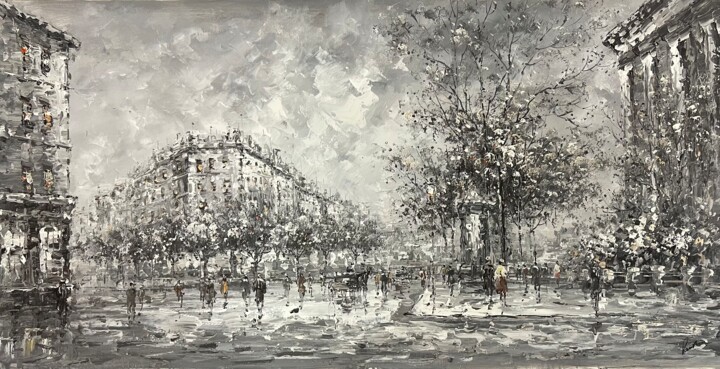 Painting titled "A beautiful view" by Alexey Danshin, Original Artwork, Oil Mounted on Wood Panel