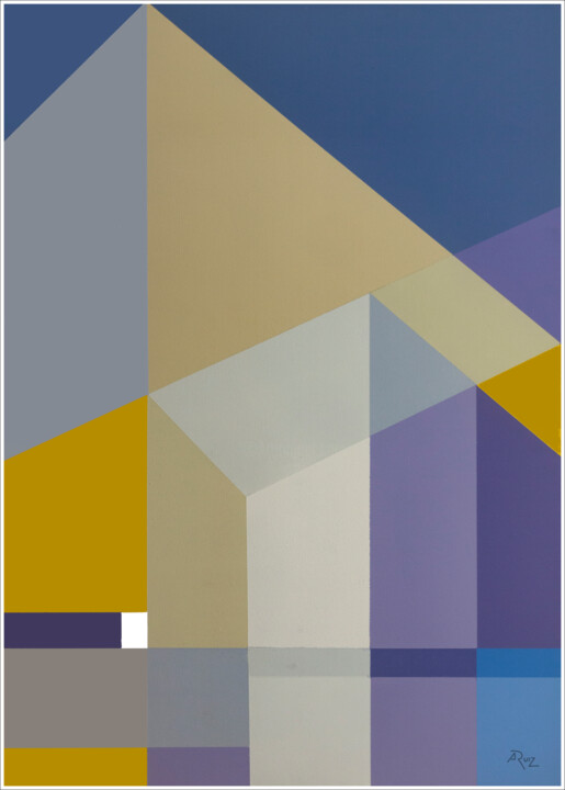"Arquitectura de Color IV" 绘画, 27.6x19.7 in