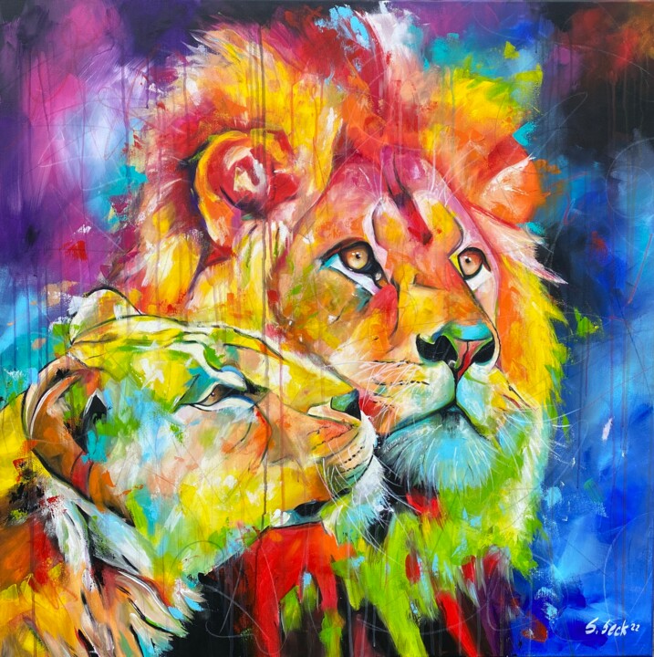 Painting titled "greeting" by Sabrina Seck, Original Artwork, Acrylic