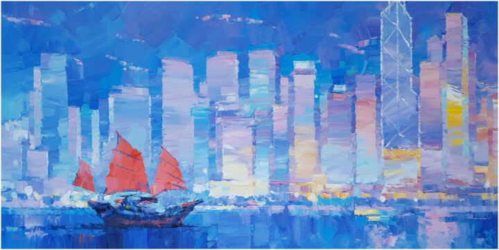Hong Kong X 绘画, 19.7x39.4 in