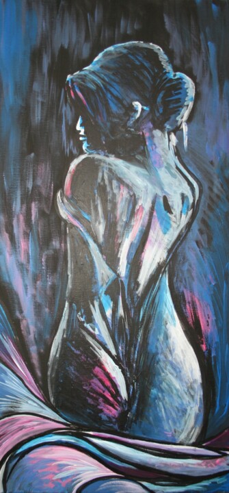 Night 绘画, 23.6x11.8 in