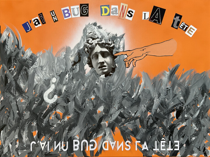 绘画 标题为“J'ai un bug dans la…” 由Vincent Sébart, 原创艺术品, 丙烯 安装在木质担架架上