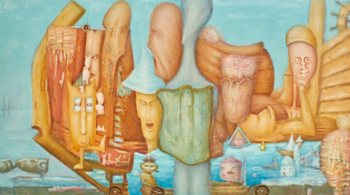 Painting titled "Odlazak 02 / Depart…" by Slobodan Loncarevic, Original Artwork, Acrylic
