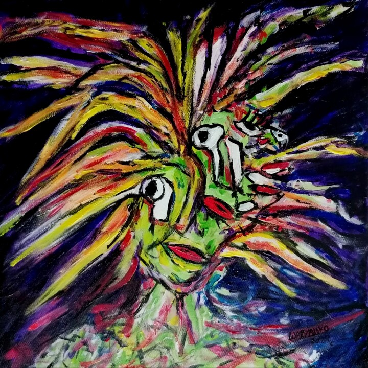 Peinture intitulée "Disintegration port…" par Wabyanko, Œuvre d'art originale, Acrylique Monté sur Châssis en bois