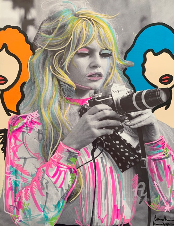 Brigitte Bardot and friends 图画, 18.5x14.6 in