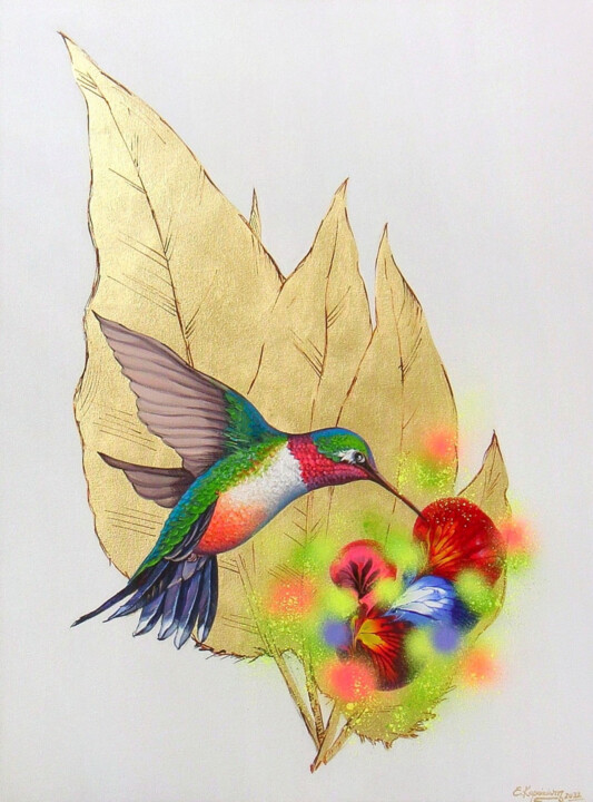 Hummingbird 绘画, 31.5x23.6 in